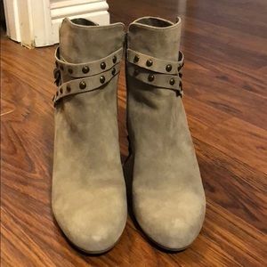 BP grey/taupe suede booties